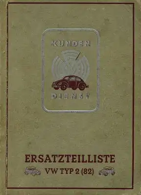 VW Kübel-Wagen Typ 2 (82) Ersatzteilliste 3.1943