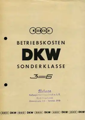DKW Sonderklasse Prospekt ca. 1955