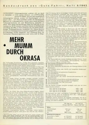 VW Oettinger / Okrasa Test 8.1963