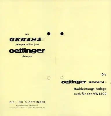 VW Oettinger / Okrasa Prospekt ca.1963