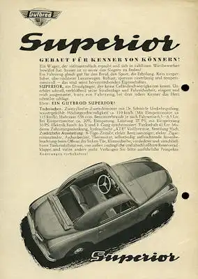 Gutbrod Superior / Superior Kombi Prospekt ca. 1953/54