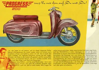 Progress 200 ccm Roller Prospekt ca. 1955