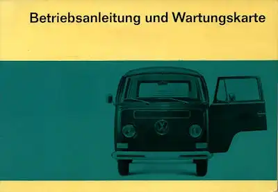 VW T 2 Bedienungsanleitung 8.1967