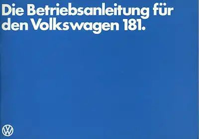 VW 181 Bedienungsanleitung 1980