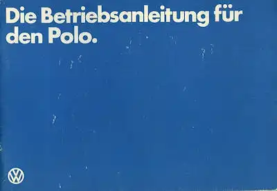 VW Polo Bedienungsanleitung 1983