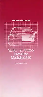 Porsche 911 Preisliste 8.1979