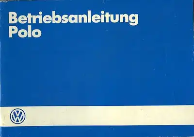 VW Polo Bedienungsanleitung 1985