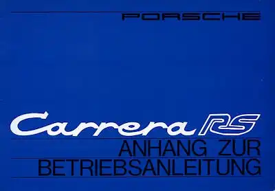 Porsche Carrera RS Bedienungsanleitung 1973 Reprint
