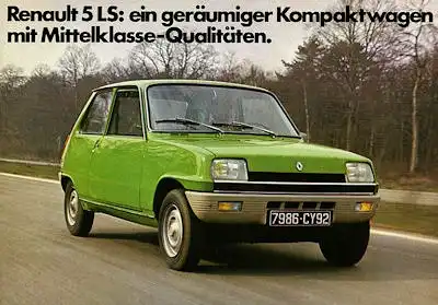 Renault 5 LS Prospekt ca. 1978