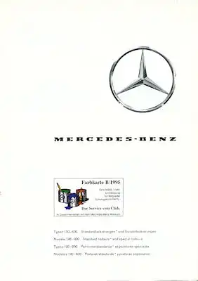 Mercedes-Benz 190-600 Farben 1964/1995 Reprint