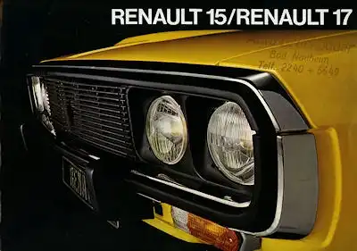 Renault 15 / 17 brochure ca. 1972