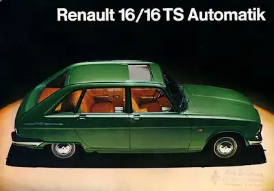 Renault 16 / 16 TS Automatic Prospekt ca. 1973