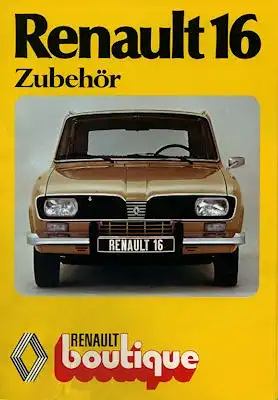 Renault 16 Zubehör Prospekt ca. 1976