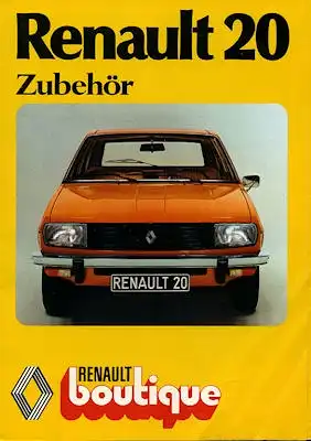 Renault 20 Zubehör Prospekt ca. 1976