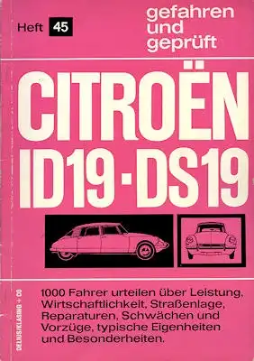 Citroen ID / DS 19 gefahren und geprüft Heft 45 1965