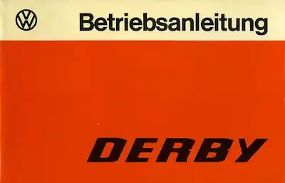 VW Derby Bedienungsanleitung 1978