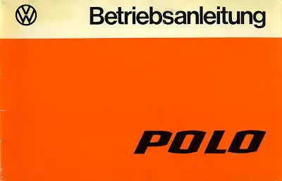 VW Polo Bedienungsanleitung 1978