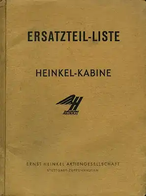 Heinkel Kabine Ersatzteilliste 10.1956