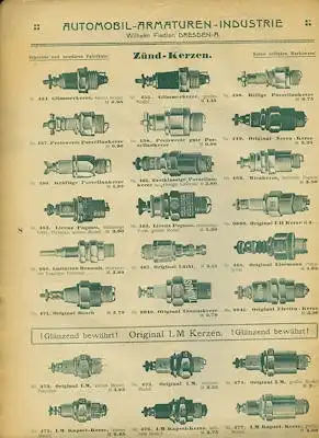 Wilhelm Fiedler / Dresden Automobil-Armaturen-Industrie Katalog 1912