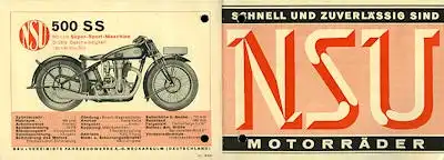 NSU Motorrad Programm 1931