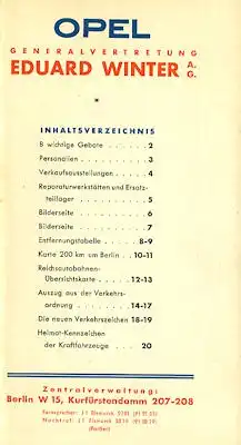 Opel Kundendienst Brochüre 1930er Jahre