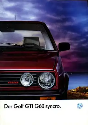 VW Golf 2 GTI G 60 Syncro Prospekt 1989