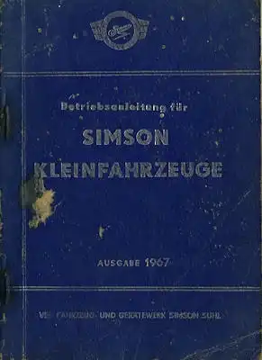 Simson Kleinfahrzeuge Bedienungsanleitung 1967