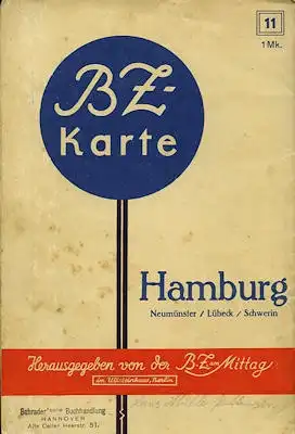BZ Karte 11 Hamburg 1930er Jahre