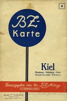 BZ Karte 4 Kiel 1930er Jahre