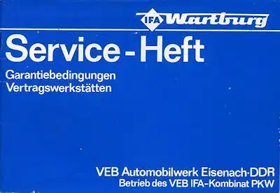 Wartburg 353 Serviceheft 1987