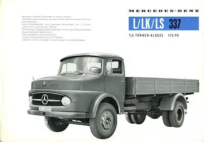 Mercedes-Benz L LK LS 337 7,3to Prospekt 1960