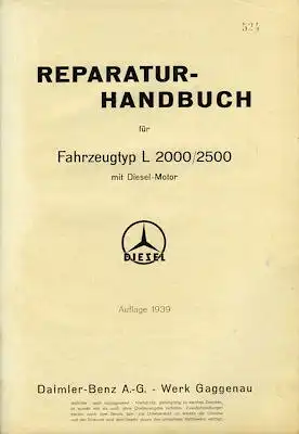 Mercedes-Benz L 2000/2500 Reparaturanleitung 1939