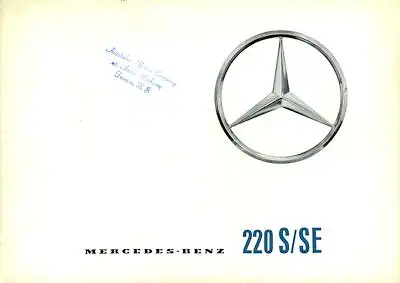 Mercedes-Benz 220 S/SE Prospekt 7.1961 e