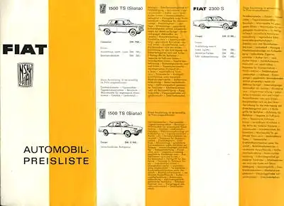 NSU-Fiat Preisliste 8.1964