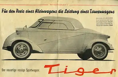 Messerschmitt Tiger Prospekt 1950er Jahre