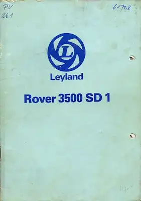 Rover 3500 SD 1 Typenschein 1977
