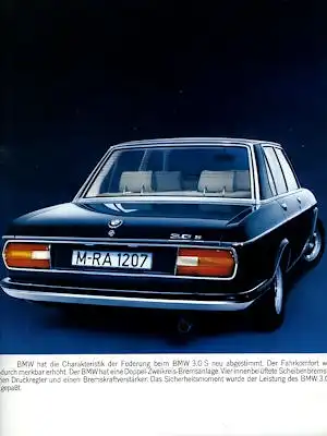 BMW 3.0 S Prospekt-Mappe 4.1971