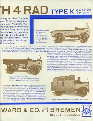 Goliath Type K 1 Prospekt 1928