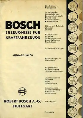 Bosch Katalog Erzeugnisse für Kfz 1936