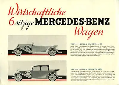 Mercedes-Benz Wagen für Sechs Prospekt 5.1932