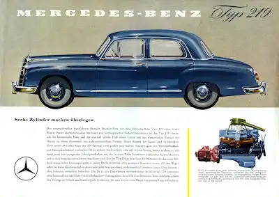 Mercedes-Benz 219 Prospekt ca. 1956