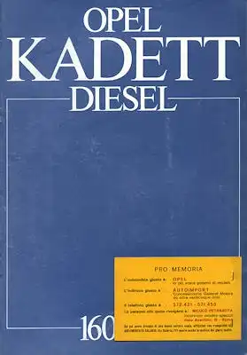 Opel Kadett D Diesel Prospekt 1983 it
