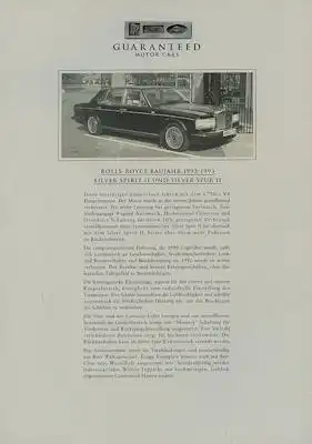 Rolls-Royce / Bentley Prospekt-Mappe 1994