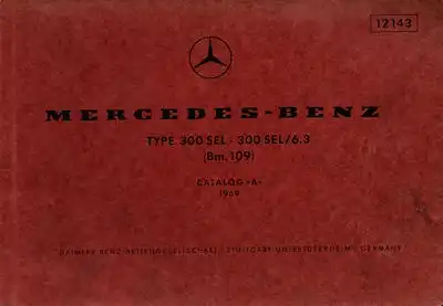 Mercedes-Benz 300 SEL / 300 SEL 6.3 Ersatzteilliste 1969