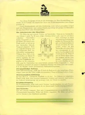 Baer Zweitakt Motoren Prospekt ca. 1923