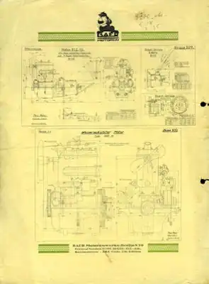 Baer Zweitakt Motoren Prospekt ca. 1923