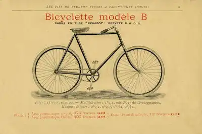 Peugeot Fahrrad Programm 1896