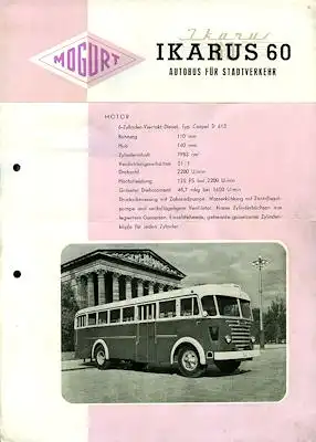 Mogürt Ikarus 60 Prospekt 1950er Jahre