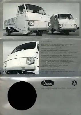 Vespa Car Prospekt 1970er Jahre
