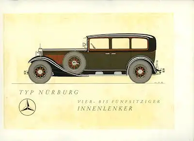 Mercedes-Benz Typ Nürburg 18/80 PS Prospekt 8.1929